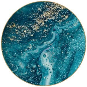 Luxury Ocean Gold Flow Patterned Bone China Dinnerware Set