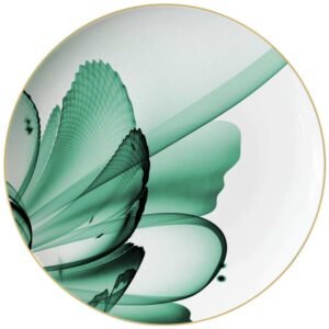Luxury Green Mist Fantasy Flower Gold-Rimmed Bone China Dinnerware Set