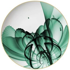 Luxury Green Mist Fantasy Flower Gold-Rimmed Bone China Dinnerware Set
