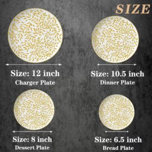 Luxury Golden Leaf Vine Bone China Dinnerware Set