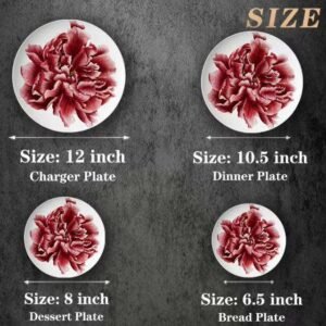 New Chinese Wealthy Red Peony Bone China Dinnerware Set