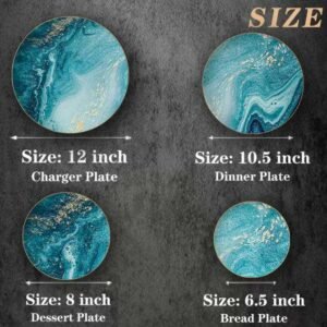 Luxury Ocean Gold Flow Patterned Bone China Dinnerware Set