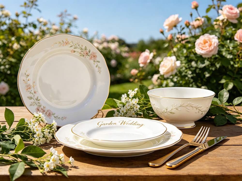 wedding dinnerware for outdoor