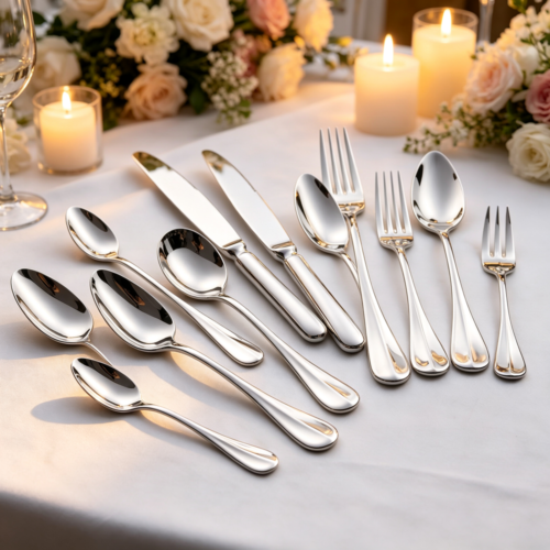 Mirror-Polished Teardrop Handle Western-Style Dinnerware Set - Suitable for Family Gatherings, Business Banquets, and Star-Rated Hotels