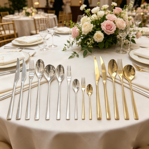 Thickened Matte Gold Western Dinnerware Set, Instagram-Style Steak Knife, Fork, Spoon, Coffee Spoon (4 Pieces)
