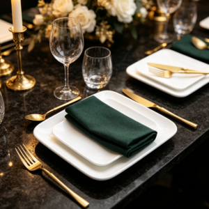 Stone Imitation Porcelain Rectangular and Square Western-Style Dinner Plate Set - Wedding Banquet Hotel Home Luxury Steak Plate Set
