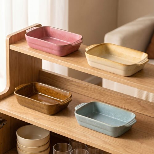 Custom Rectangular Ceramic Bakeware for Home and Restaurant Use