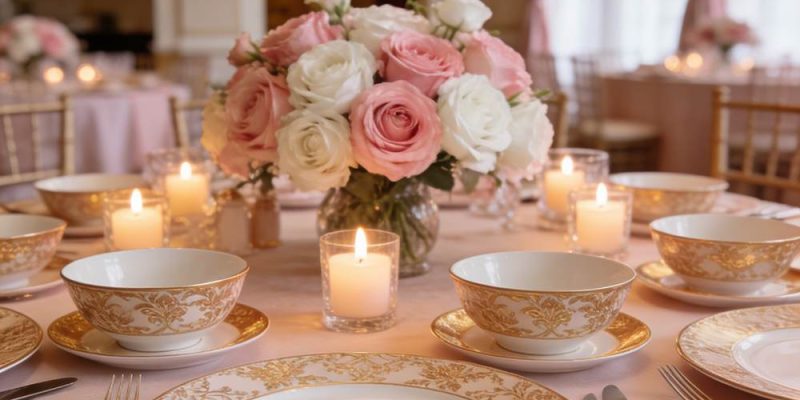 Custom Dinnerware for Hotel Wedding
