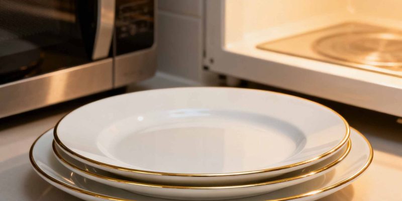 are gold rimmed plate microwave safe?