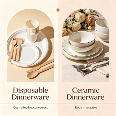 disposable vs ceramic dinnerware for wedding