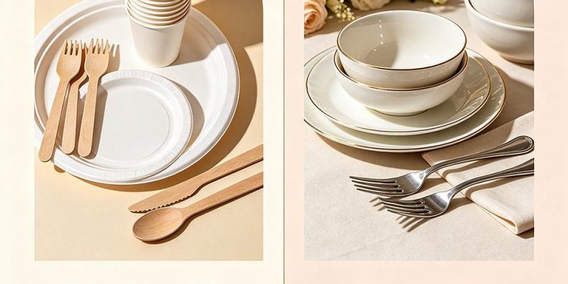 disposable vs ceramic dinnerware for wedding