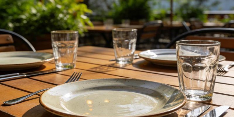 outdoor restaurant dinnerware