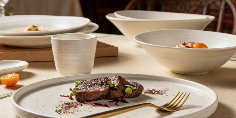 Minimalist Matte Off-White Ceramic Dinnerware Set